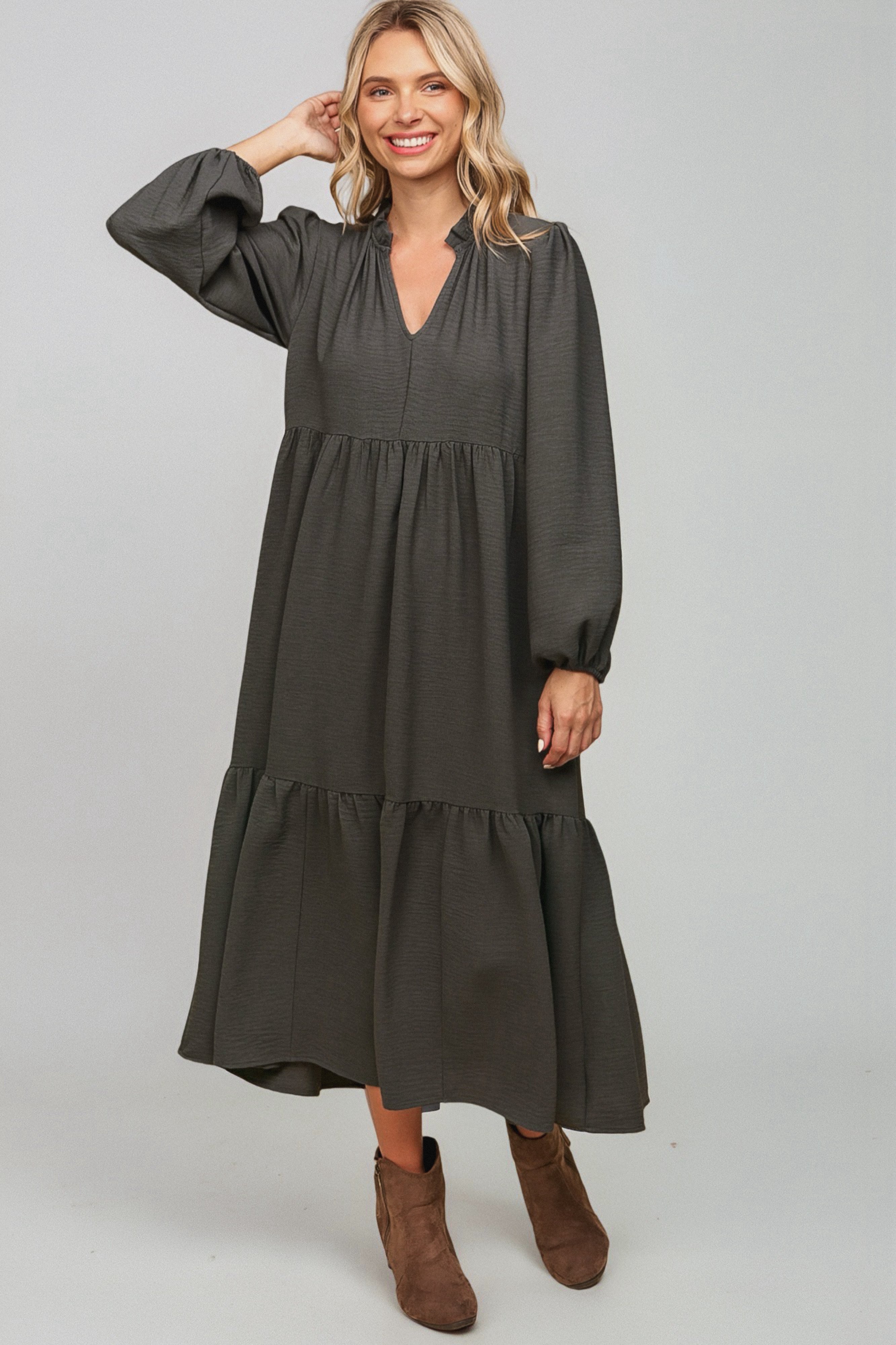 Slate Serenade Maxi Dress