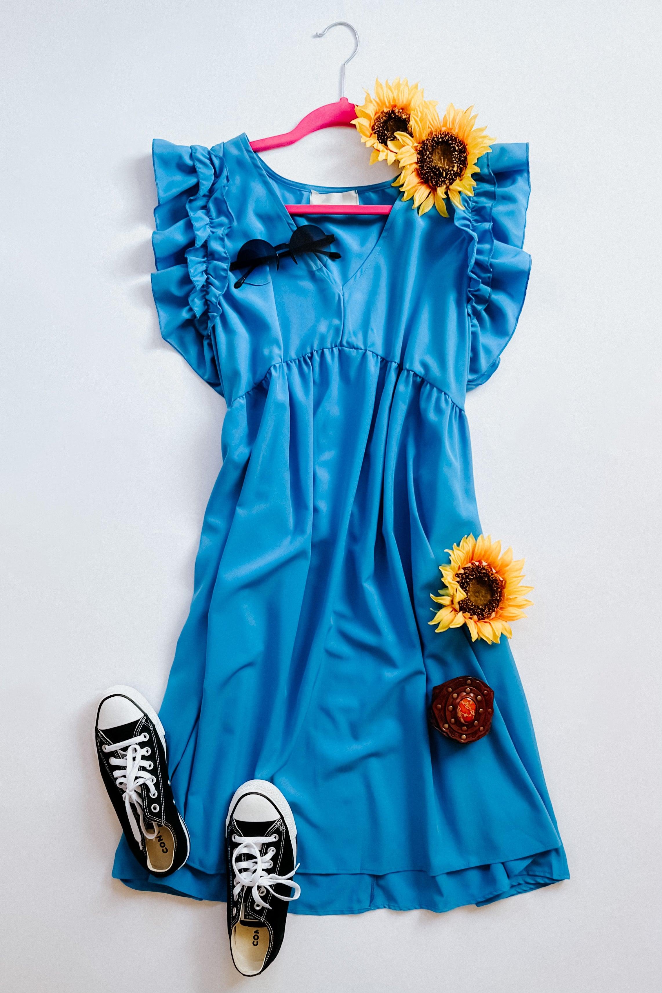 Rich Soul Babydoll Ruffle Crepe Dress - Atomic Wildflower