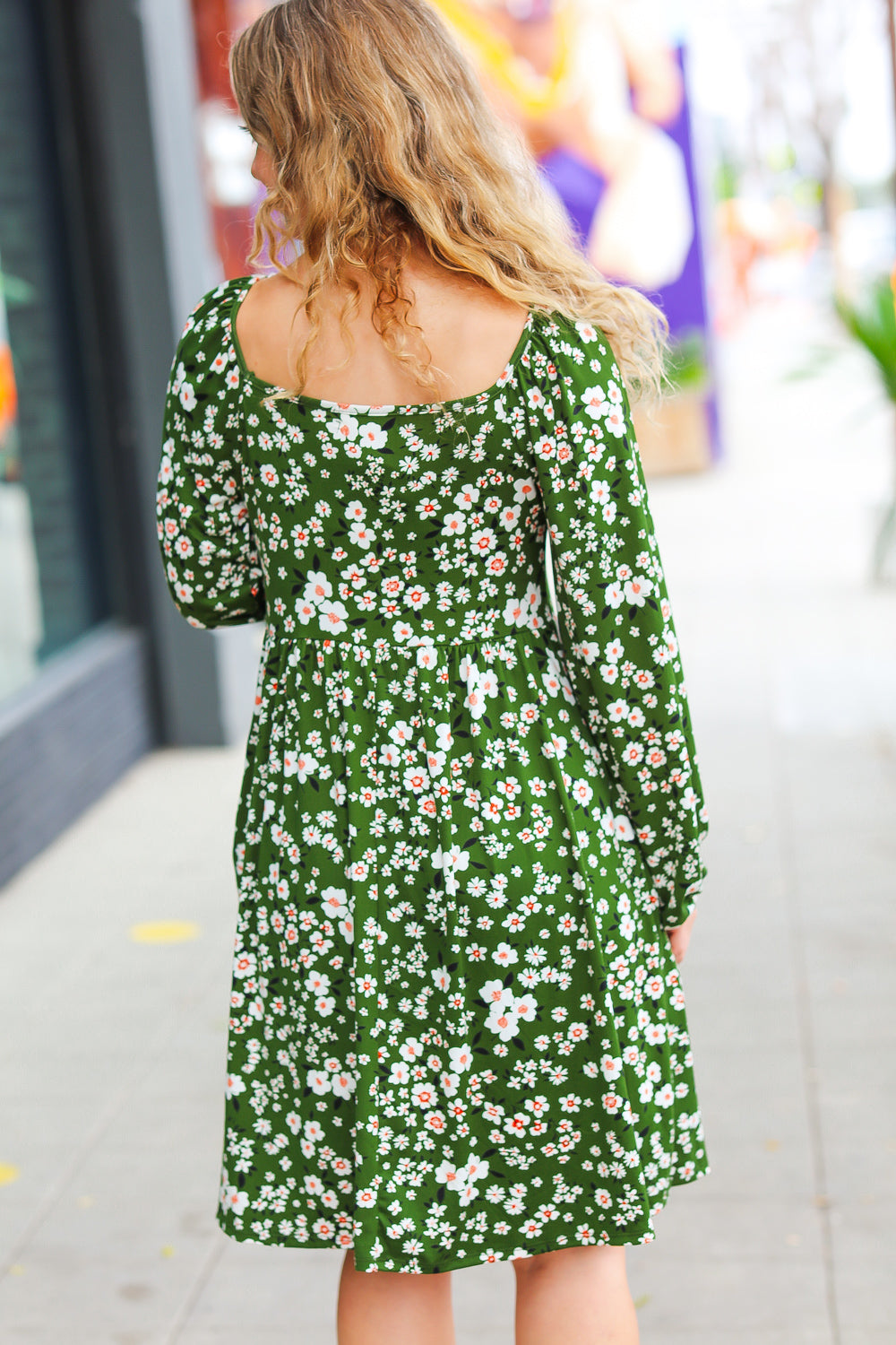Positive Perceptions Ditsy Floral Square Neck Dress