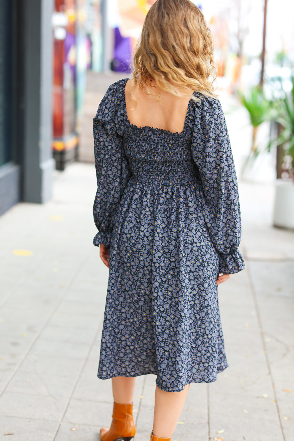 Keep You Close Ditsy Floral Woven Dress • Blue