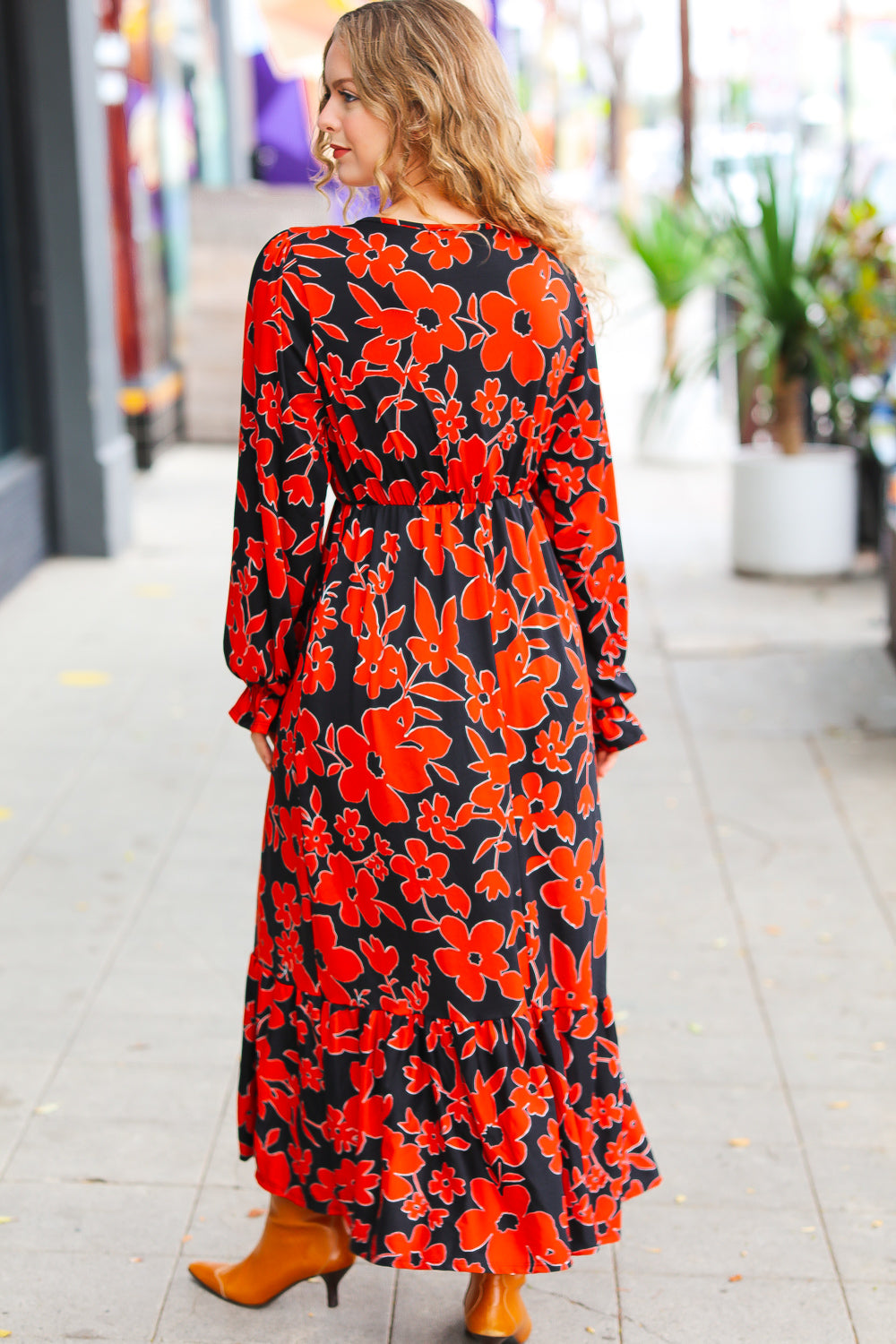 It's A Match Floral Surplice Maxi Dress