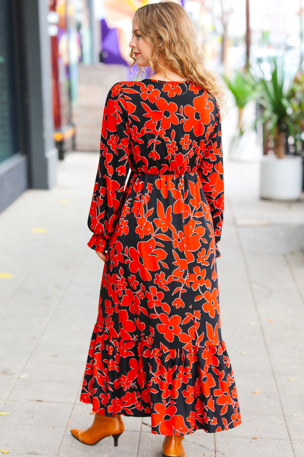 It's A Match Floral Surplice Maxi Dress
