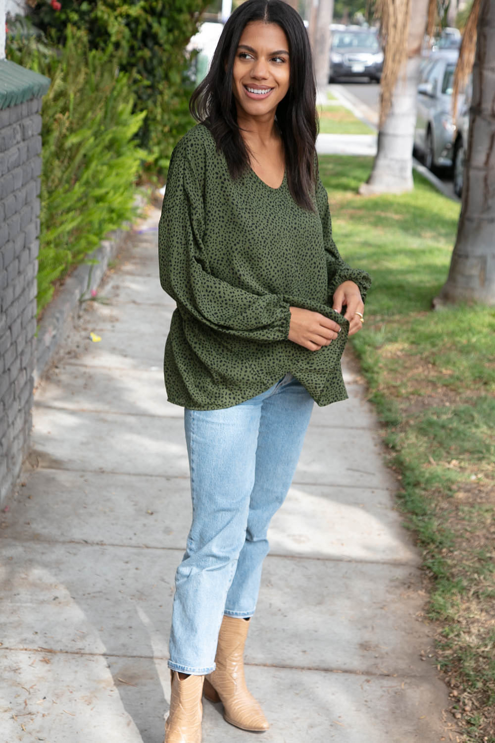 Wild Epiphany Leopard Woven Knit Top