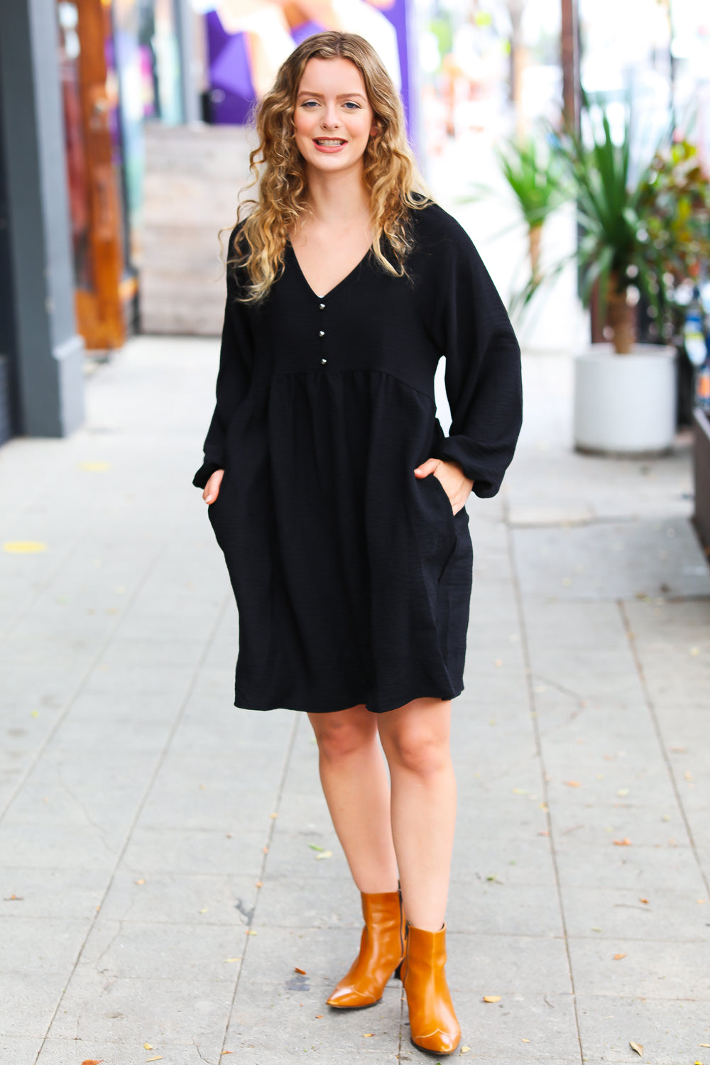 All I Need Woven Babydoll Dress • Black