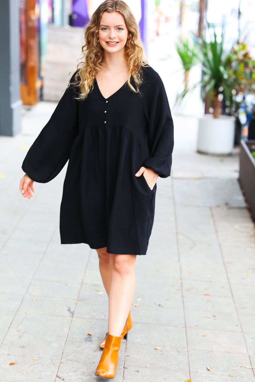 All I Need Woven Babydoll Dress • Black