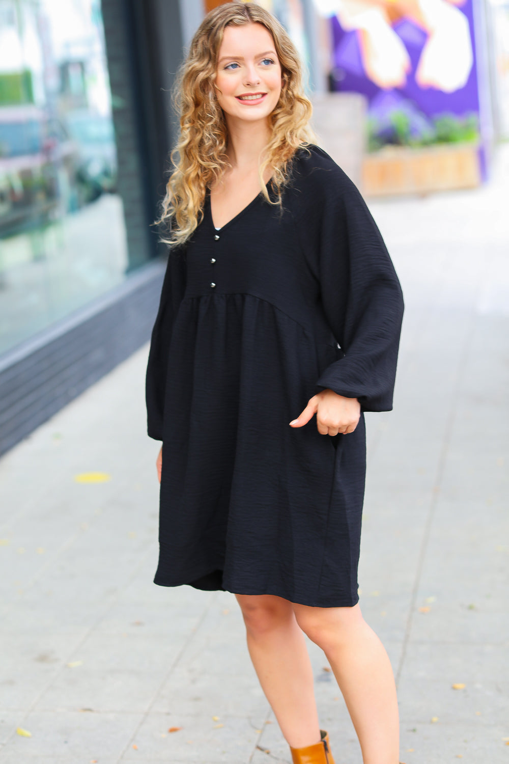 All I Need Woven Babydoll Dress • Black