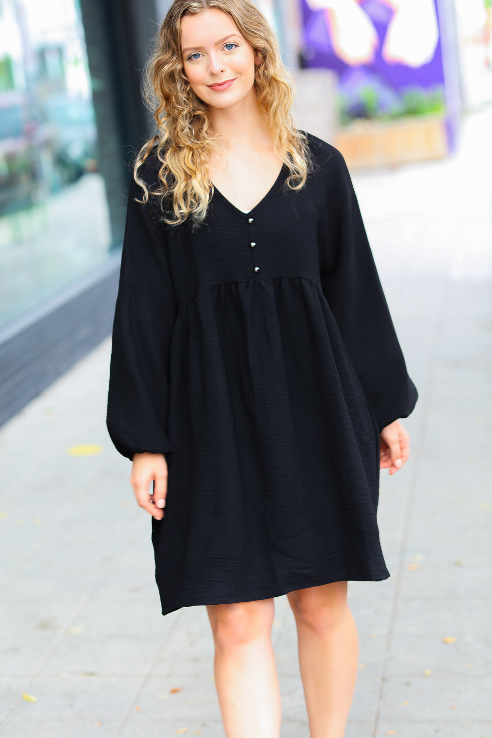 All I Need Woven Babydoll Dress • Black