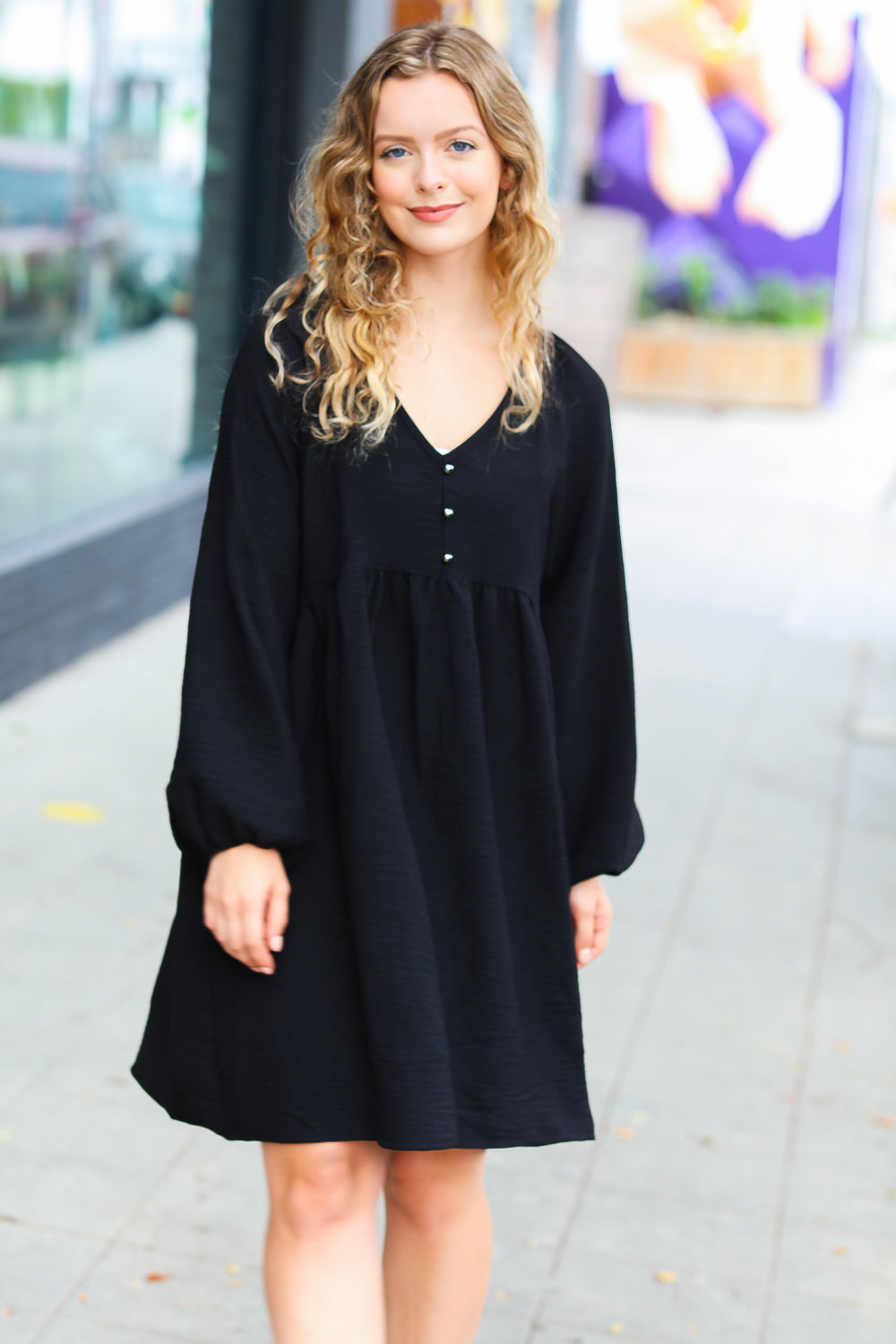 All I Need Woven Babydoll Dress • Black