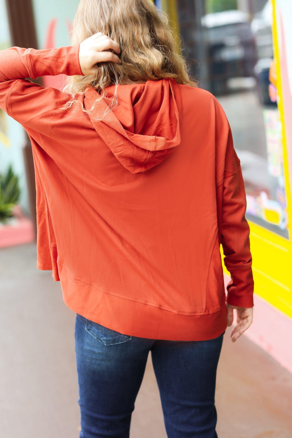 The Slouchy French Terry Snap Button Hoodie