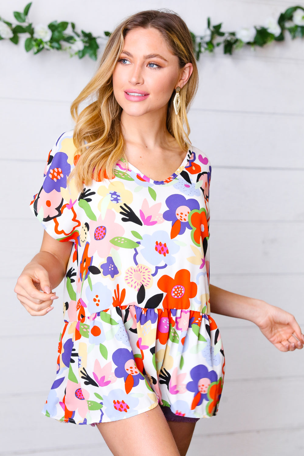 Sweet Emotion Floral Woven Babydoll Top