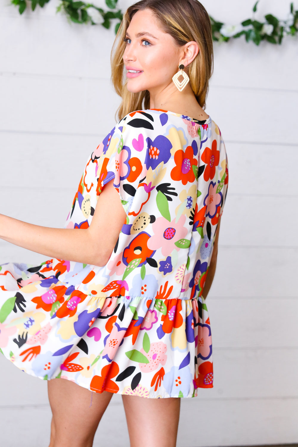 Sweet Emotion Floral Woven Babydoll Top