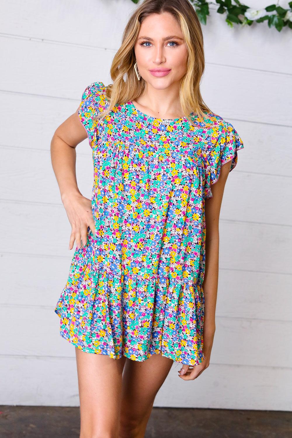 Essentially The Best Floral Print Ruffle Tiered Top