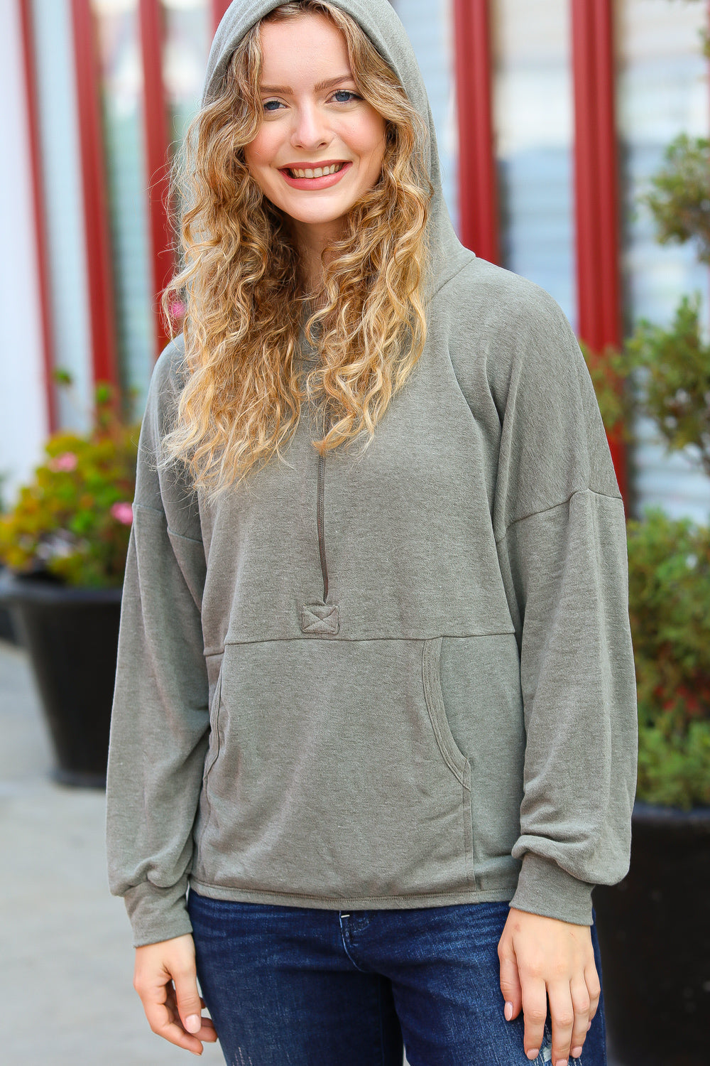All In A Day Half Zip Hoodie • Olive