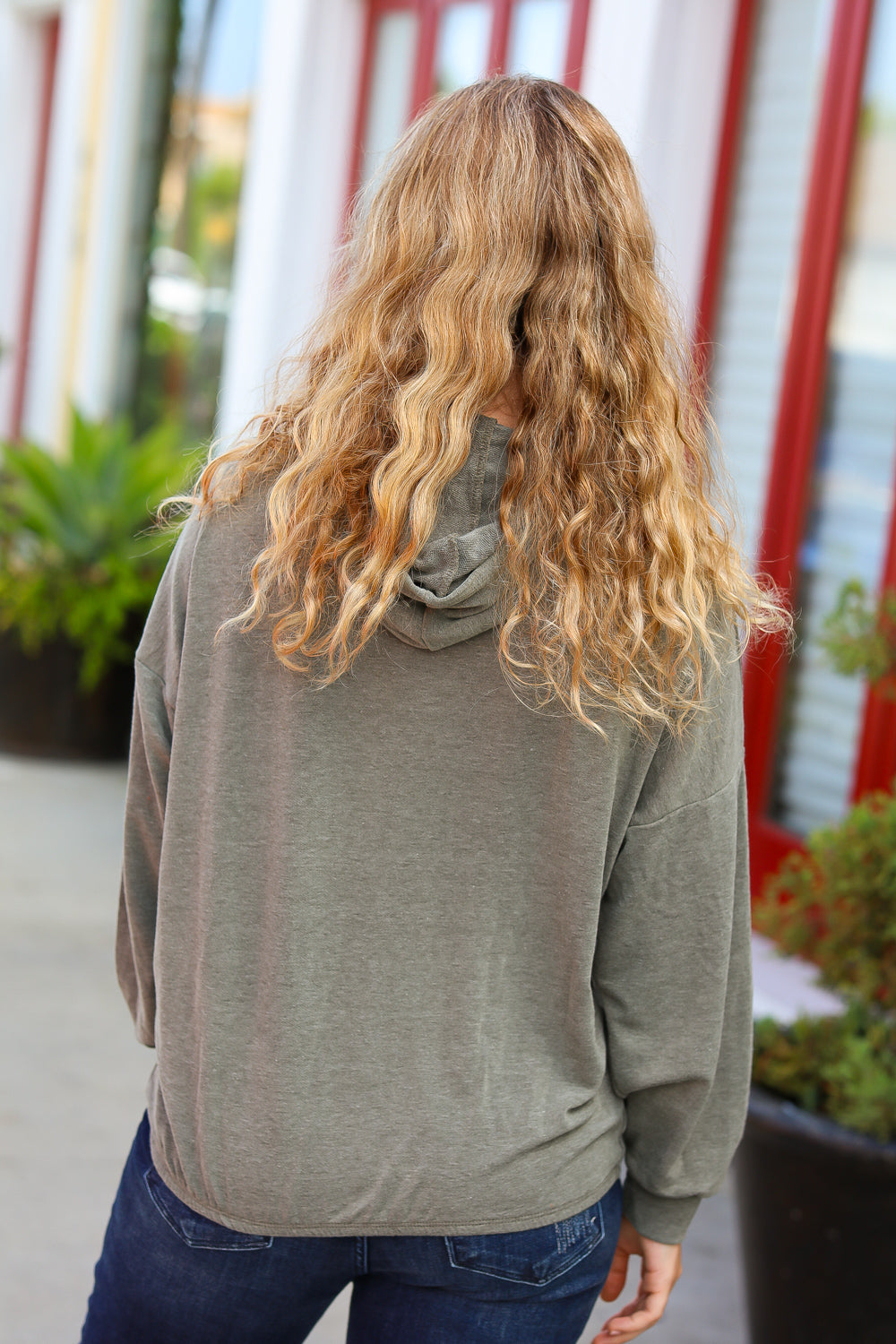 All In A Day Half Zip Hoodie • Olive