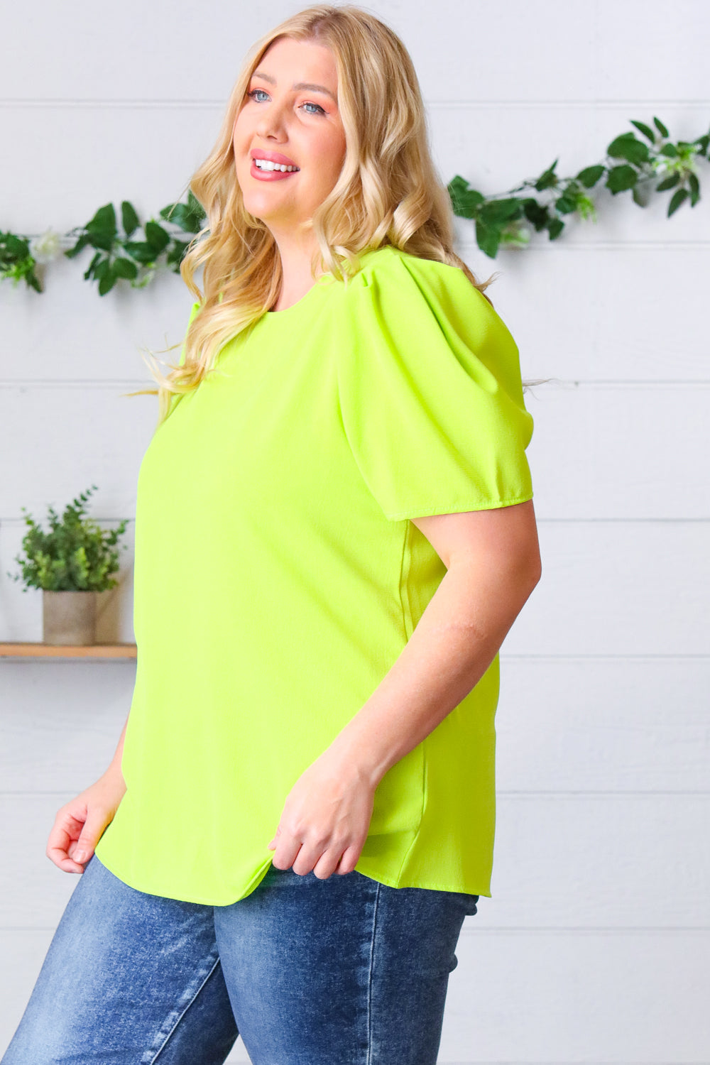 Mile A Minute Puff Sleeve Top - Atomic Wildflower