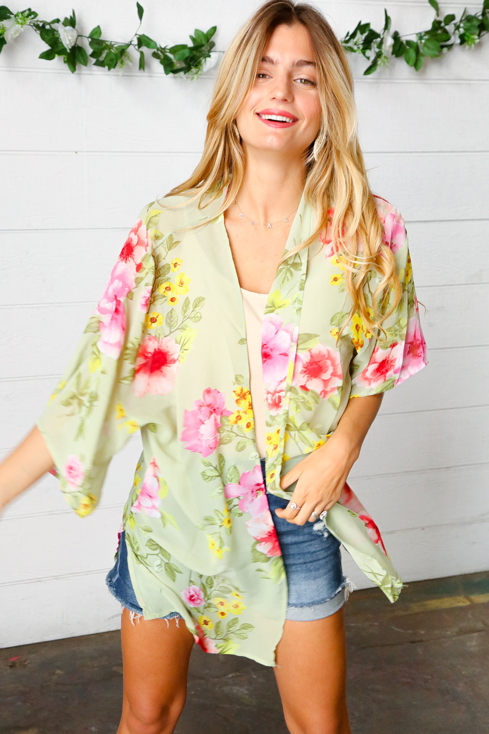Perfect Day Floral Print Chiffon Kimono