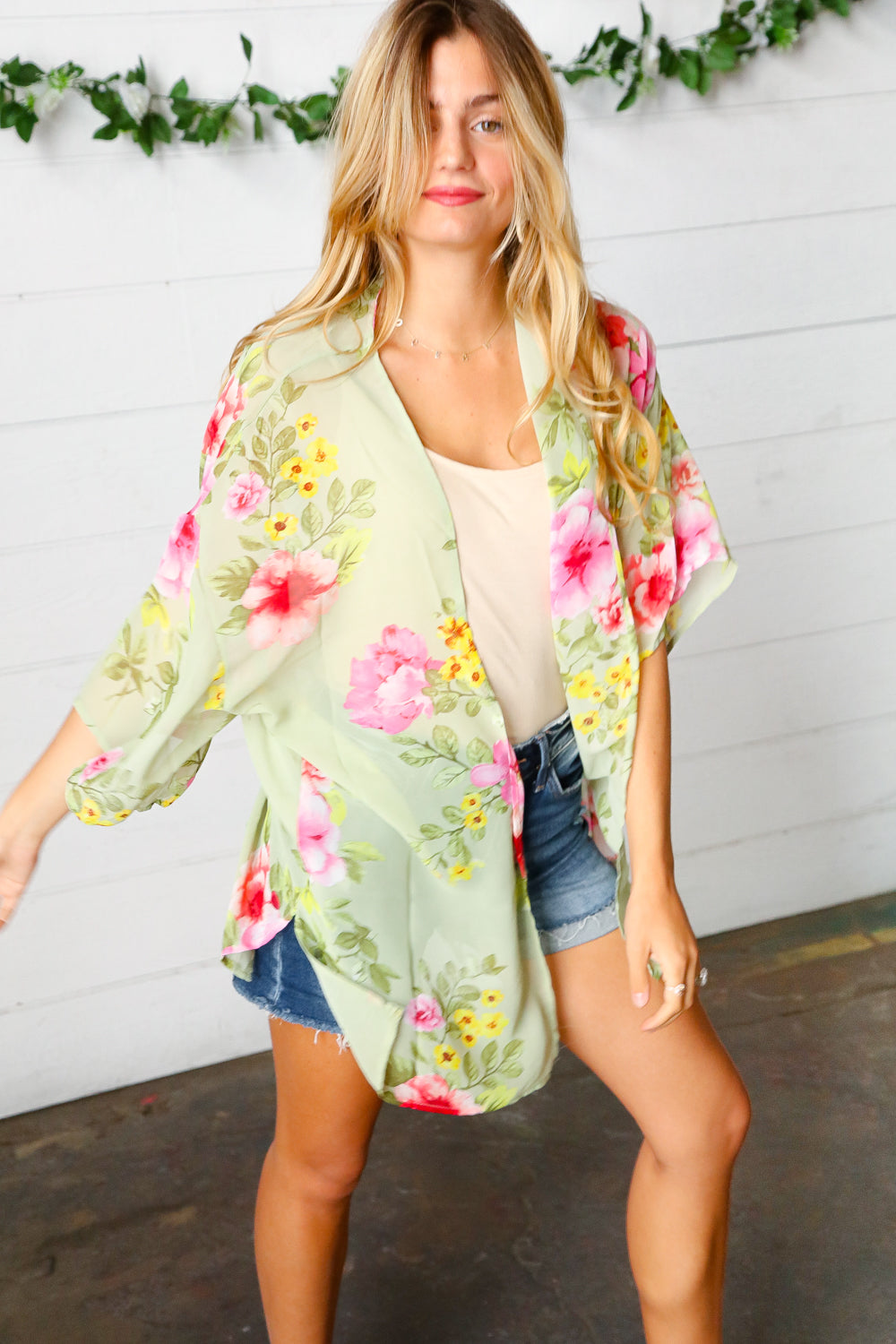 Perfect Day Floral Print Chiffon Kimono