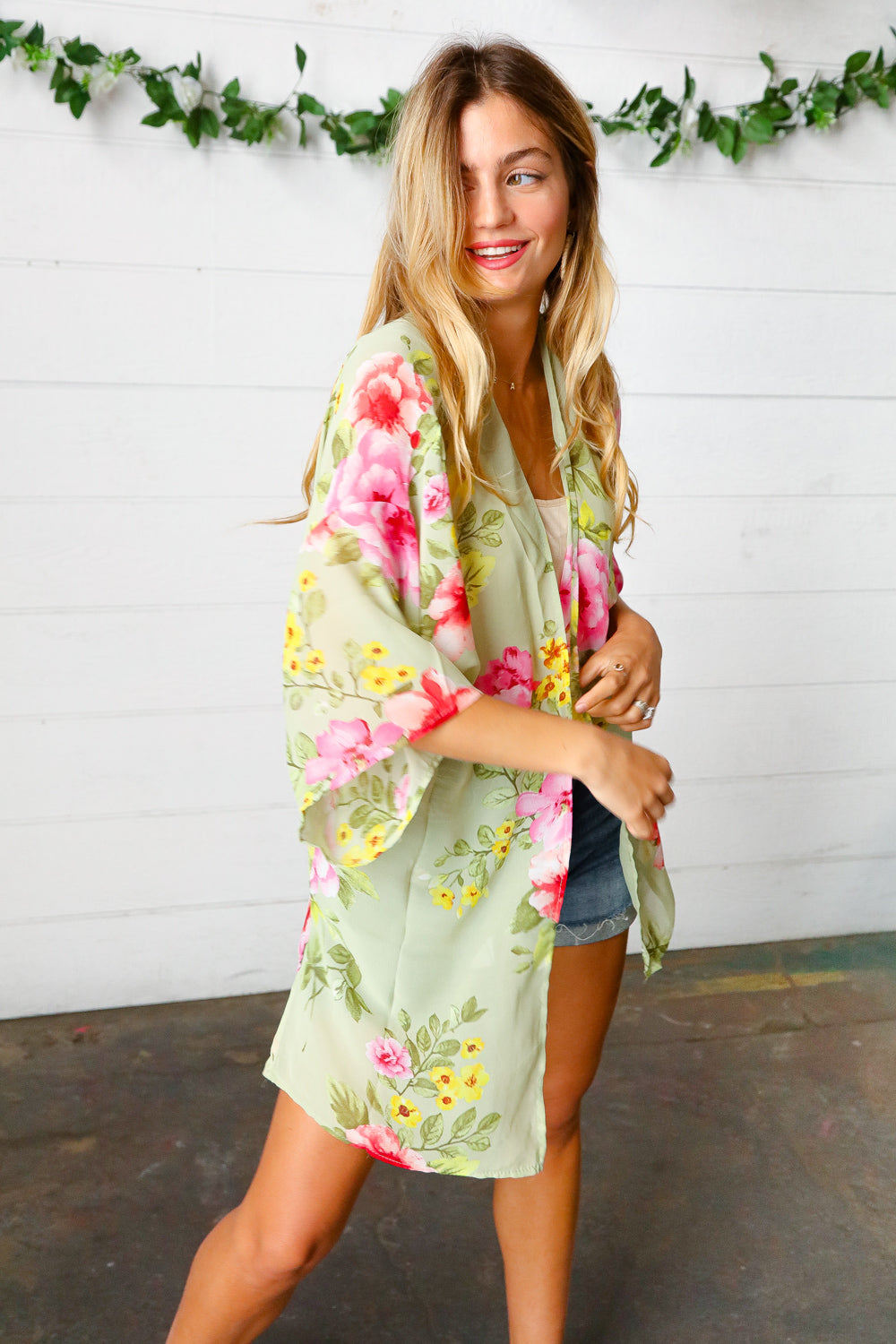 Perfect Day Floral Print Chiffon Kimono