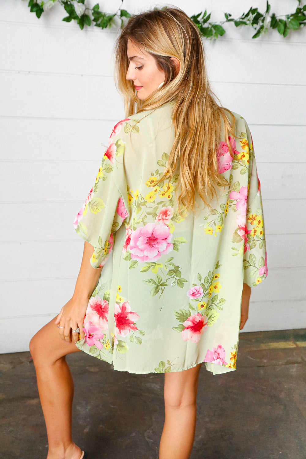 Perfect Day Floral Print Chiffon Kimono