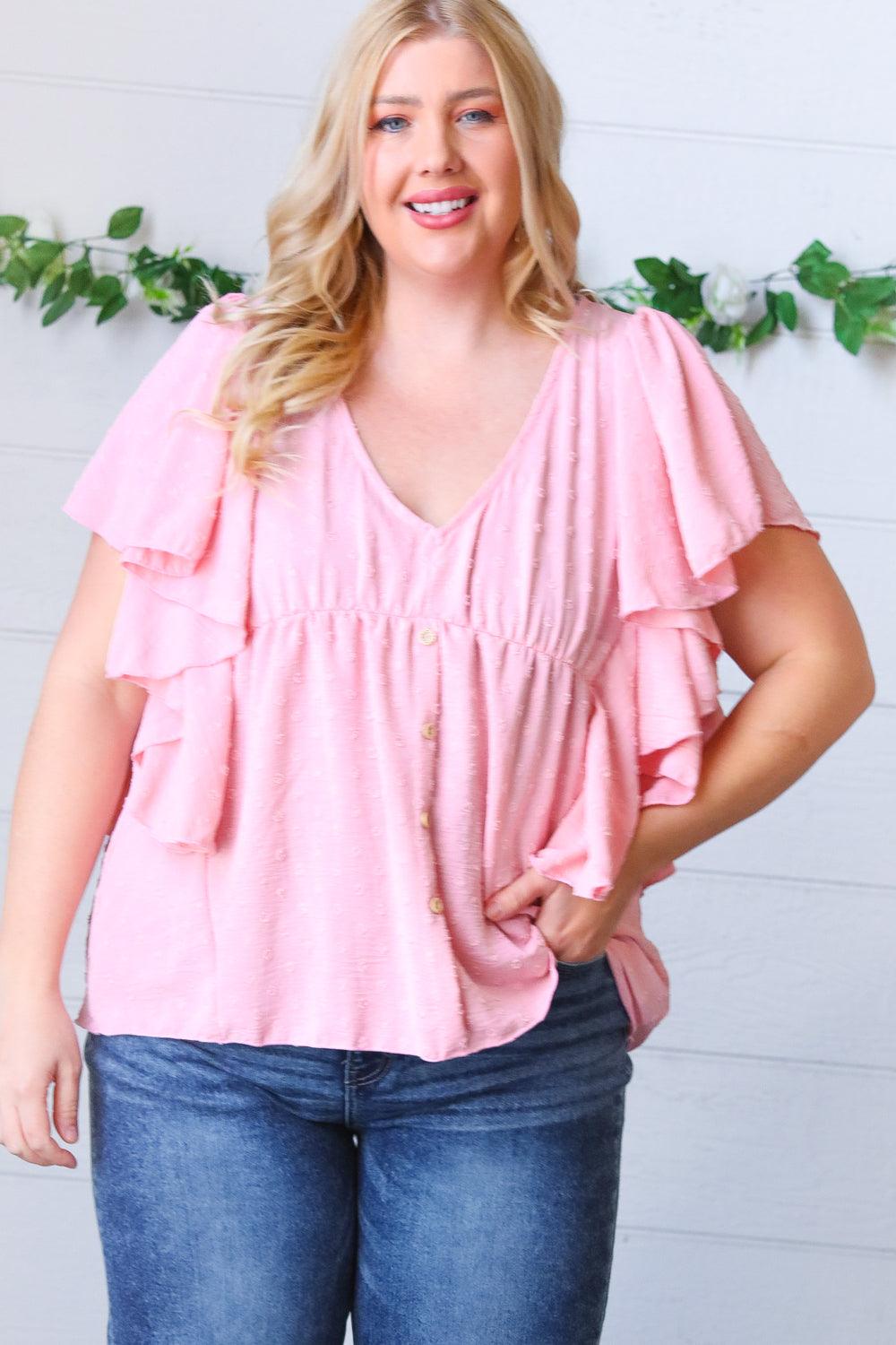 Big Love Swiss Dot Woven Top - Atomic Wildflower