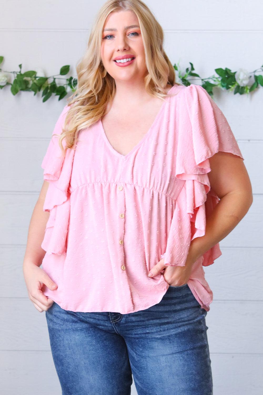 Big Love Swiss Dot Woven Top - Atomic Wildflower