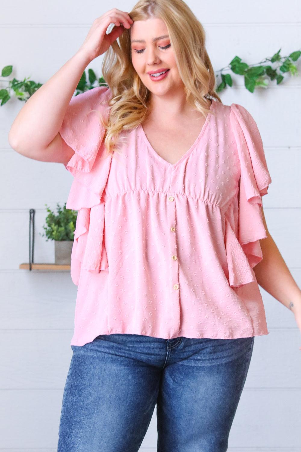 Big Love Swiss Dot Woven Top - Atomic Wildflower