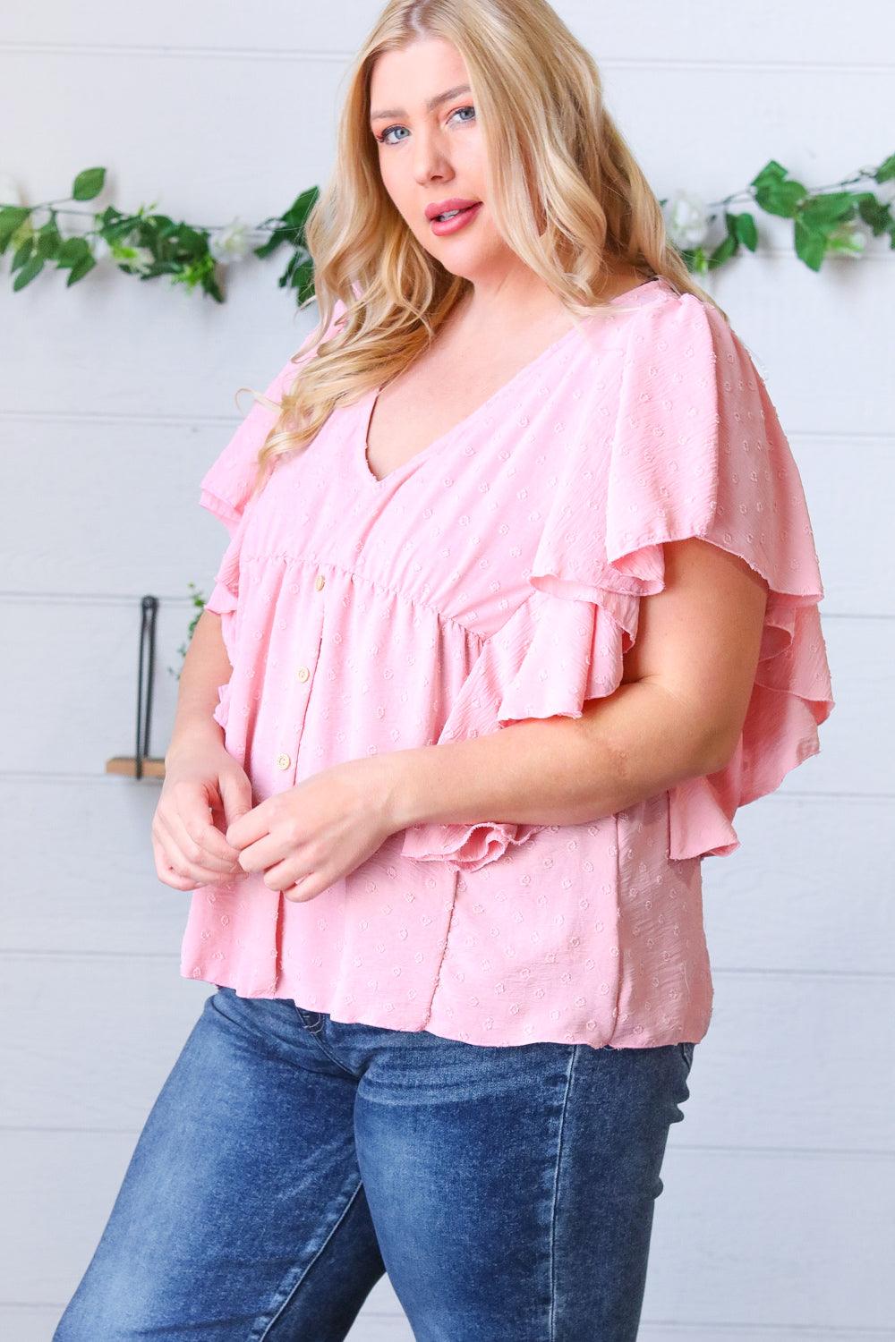Big Love Swiss Dot Woven Top - Atomic Wildflower