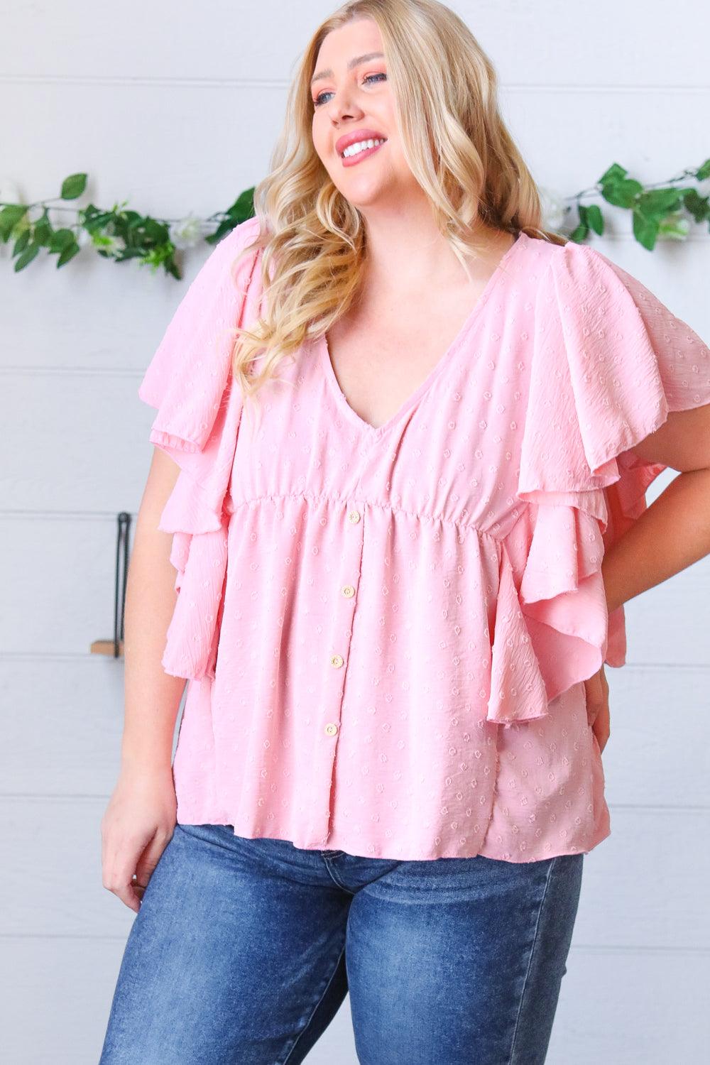 Big Love Swiss Dot Woven Top - Atomic Wildflower