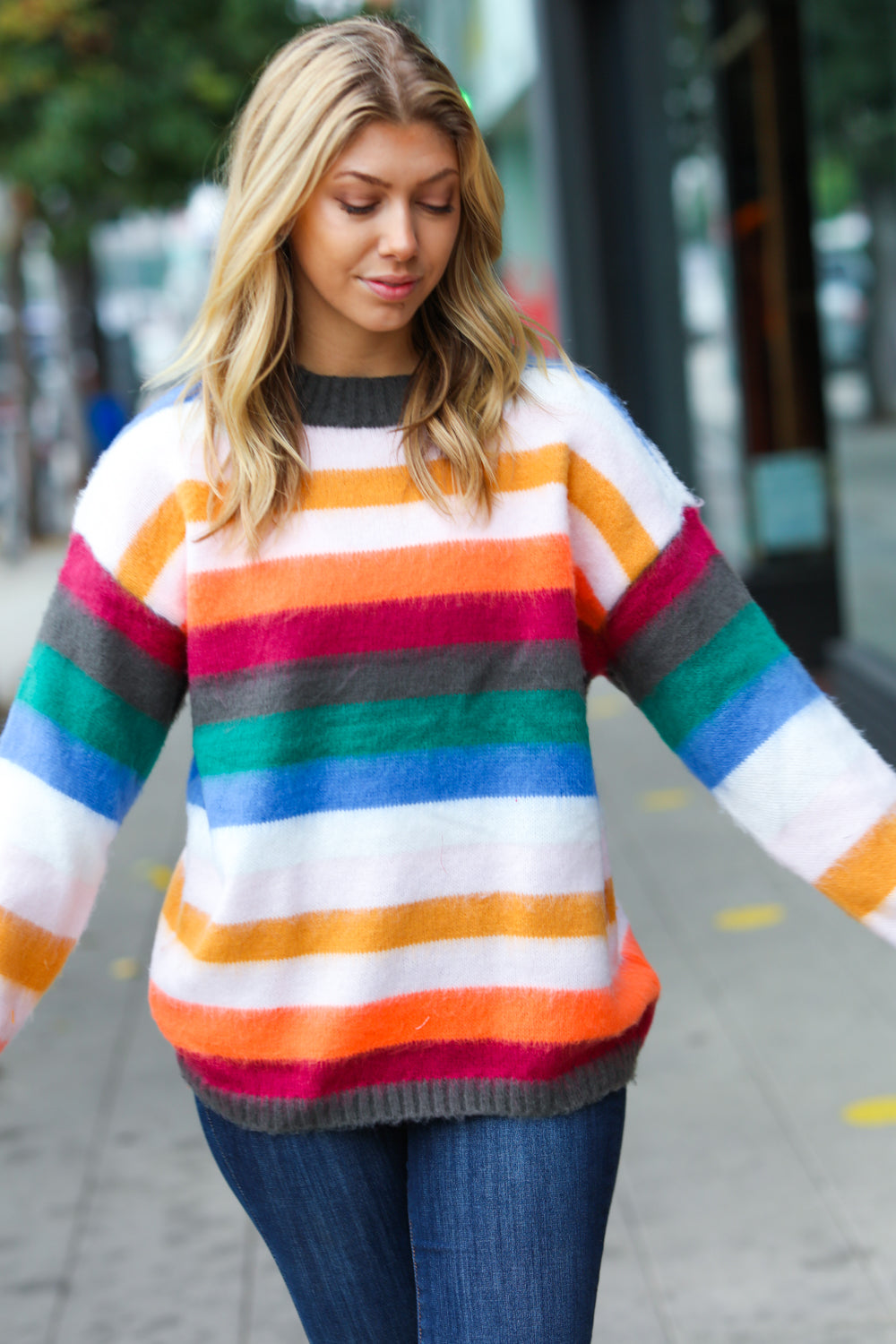 Embrace The Day Multicolor Stripe Soft Knit Sweater