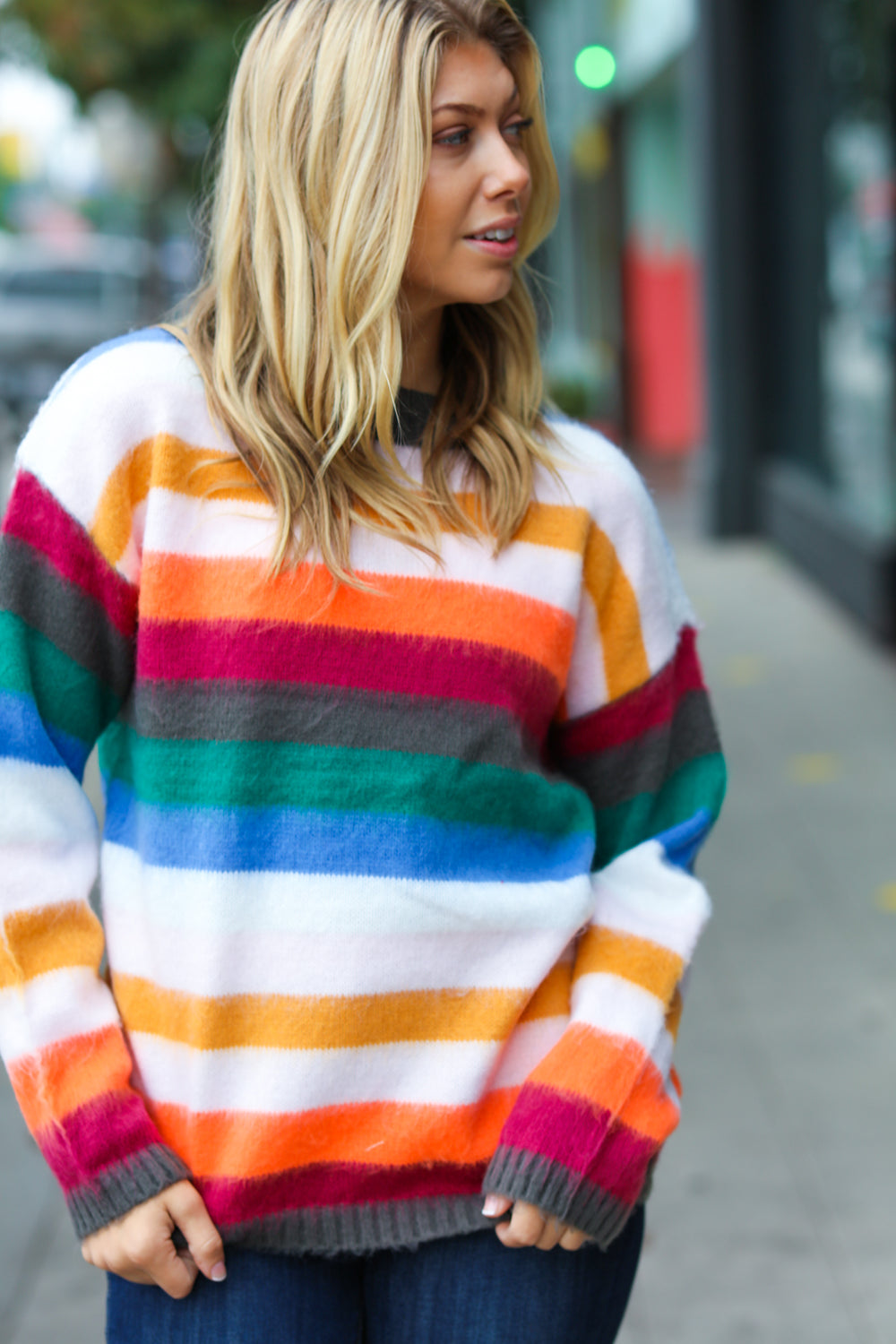 Embrace The Day Multicolor Stripe Soft Knit Sweater
