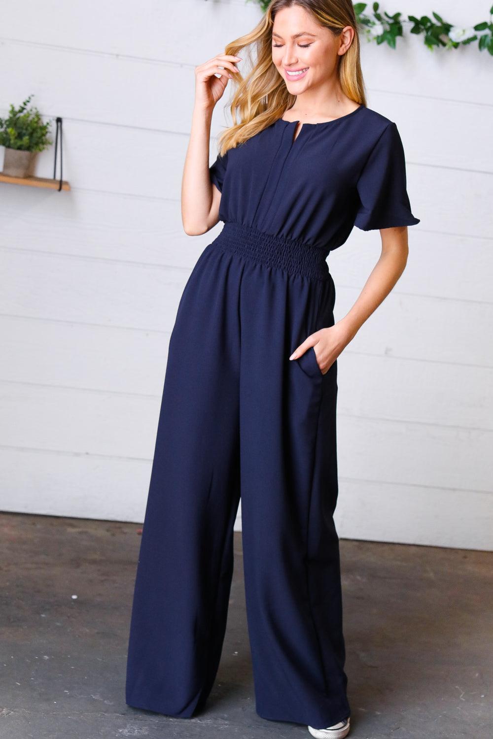 Wildest Dreams Smocked Waist Crepe Jumpsuit - Atomic Wildflower