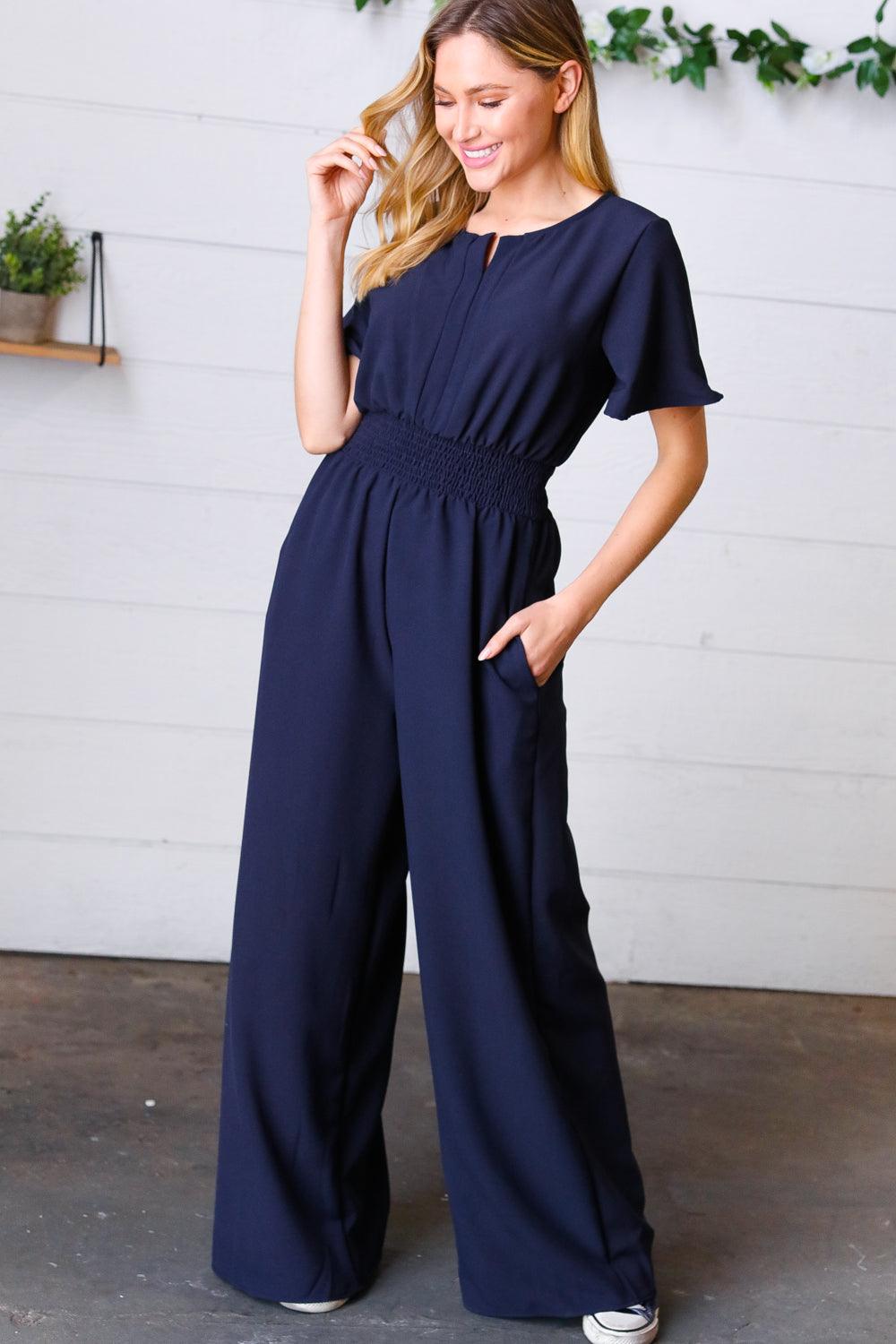 Wildest Dreams Smocked Waist Crepe Jumpsuit - Atomic Wildflower