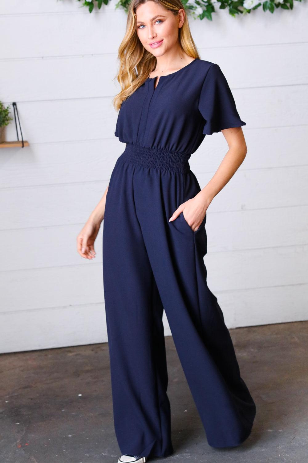 Wildest Dreams Smocked Waist Crepe Jumpsuit - Atomic Wildflower