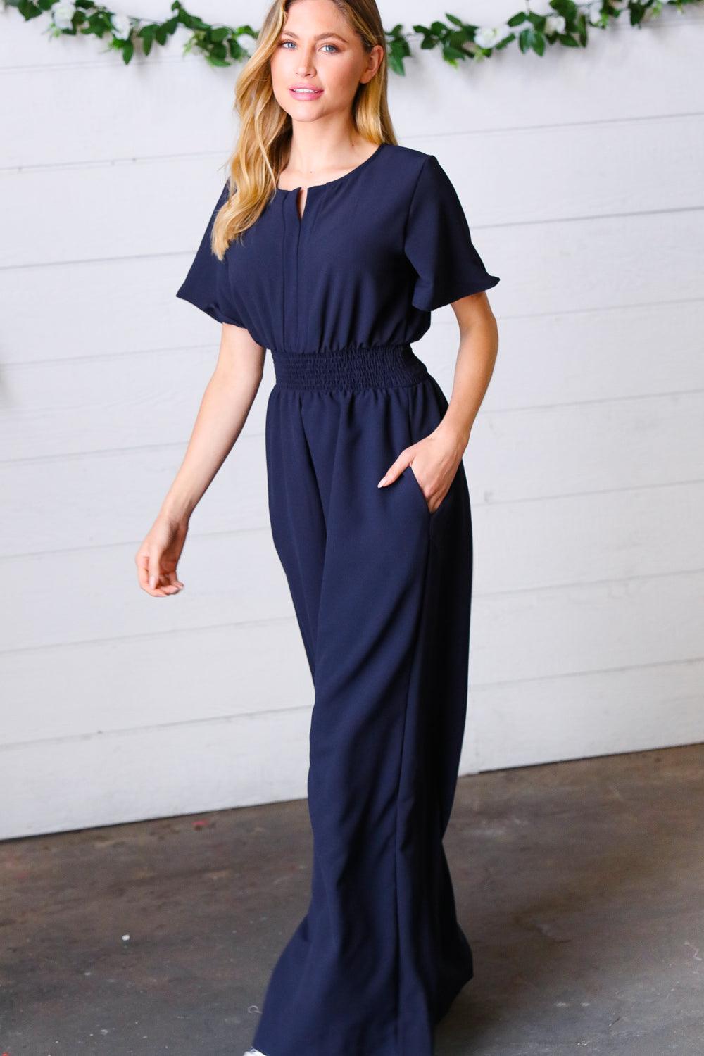 Wildest Dreams Smocked Waist Crepe Jumpsuit - Atomic Wildflower