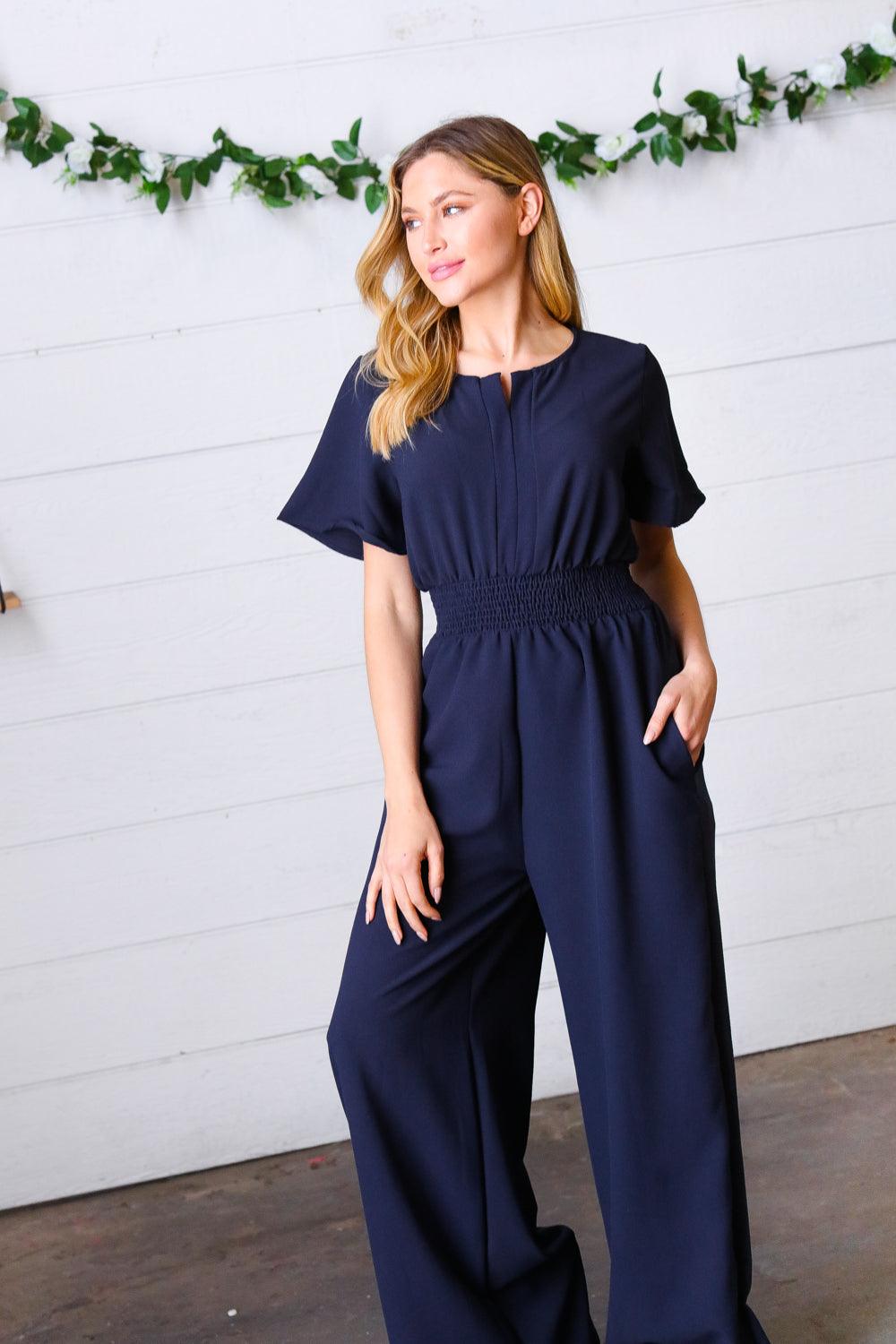 Wildest Dreams Smocked Waist Crepe Jumpsuit - Atomic Wildflower