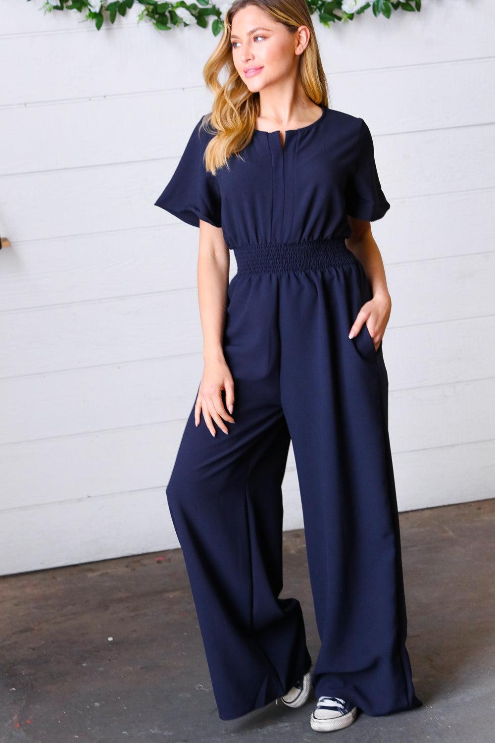Wildest Dreams Smocked Waist Crepe Jumpsuit - Atomic Wildflower