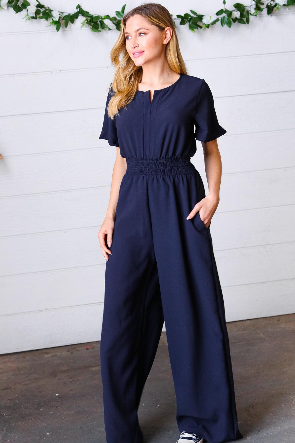 Wildest Dreams Smocked Waist Crepe Jumpsuit - Atomic Wildflower