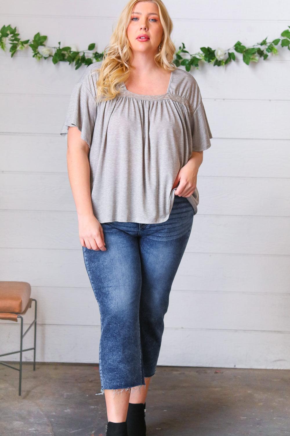 Stay Awhile Crochet Square Neck Top - Atomic Wildflower