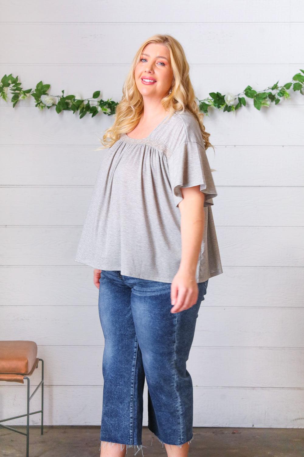 Stay Awhile Crochet Square Neck Top - Atomic Wildflower
