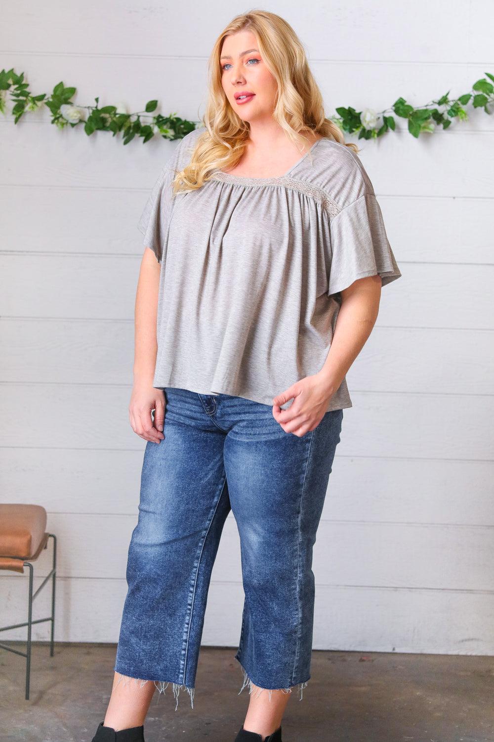 Stay Awhile Crochet Square Neck Top - Atomic Wildflower