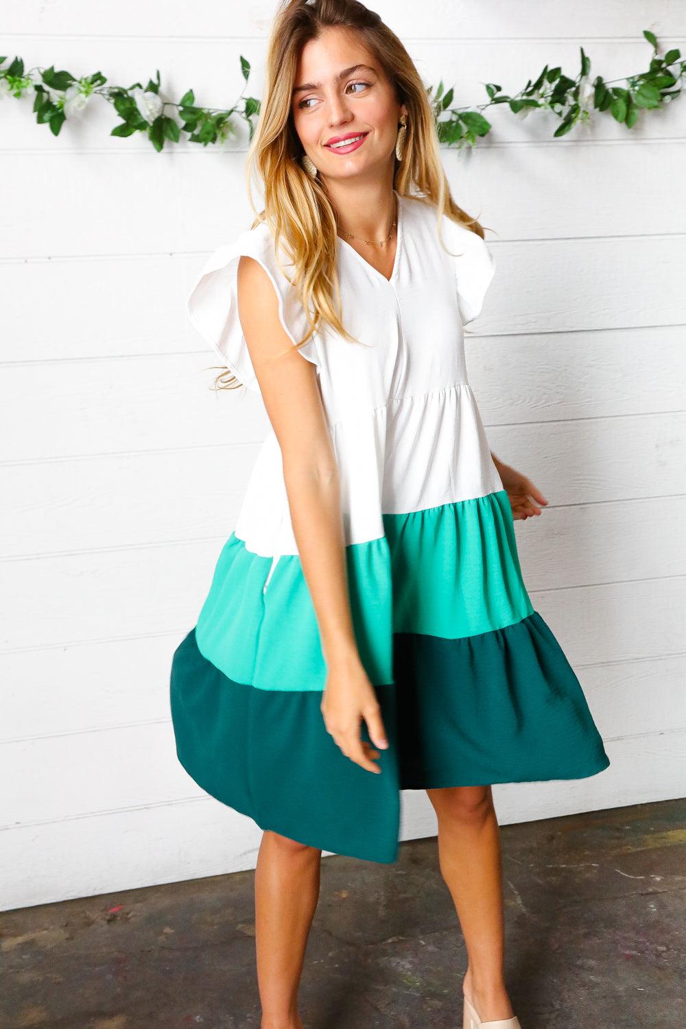 By The Sea Tiered Frill Sleeve Midi Dress - Atomic Wildflower