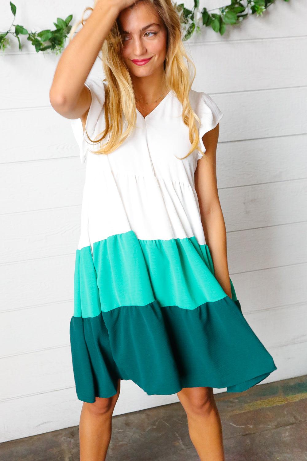 By The Sea Tiered Frill Sleeve Midi Dress - Atomic Wildflower