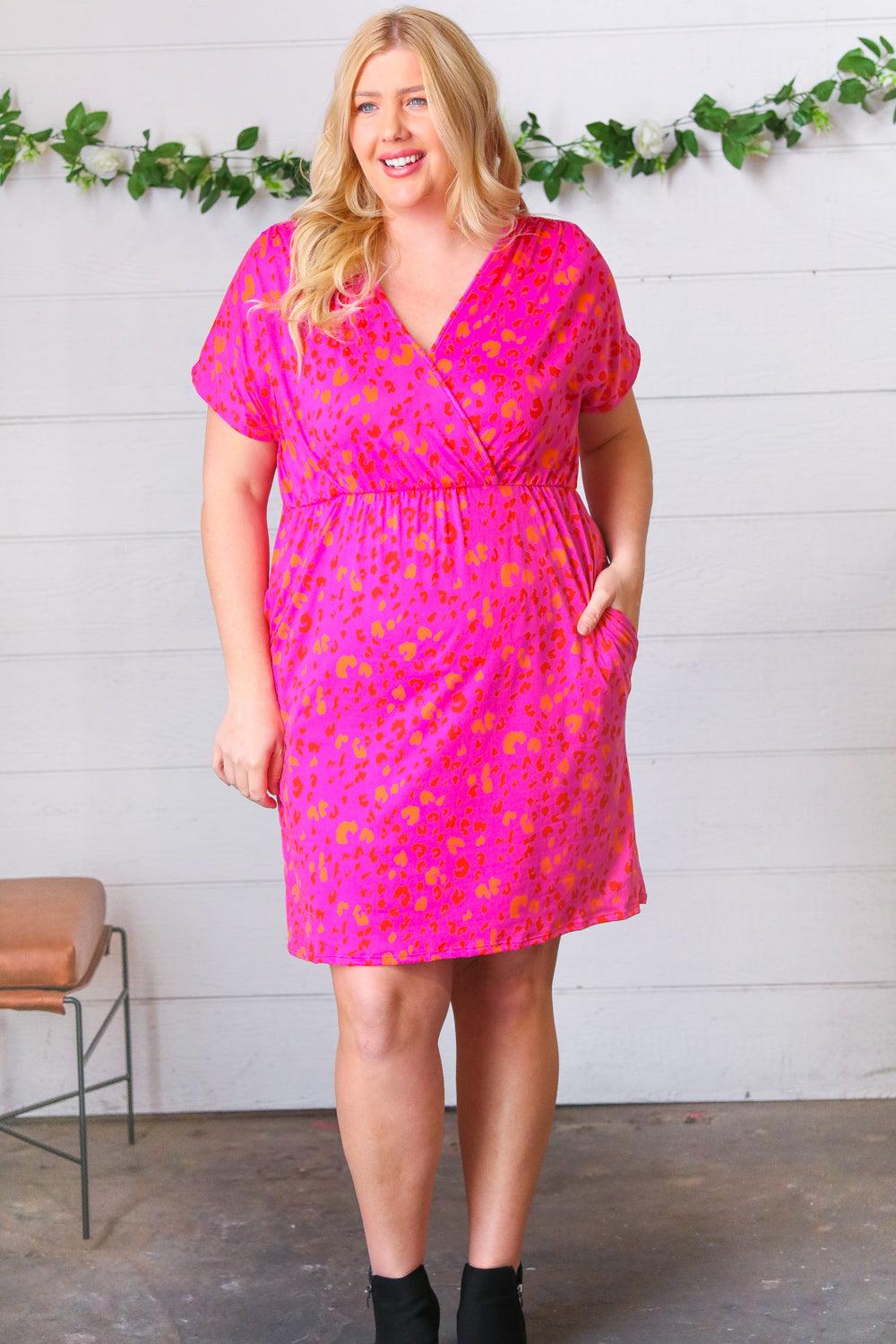 Love High Surplice V Neck Dress - Atomic Wildflower