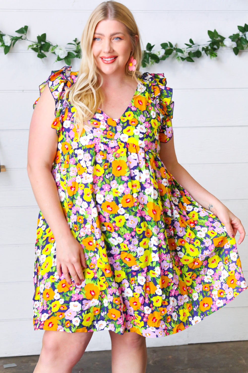 Yours Truly Babydoll Ruffle Dress