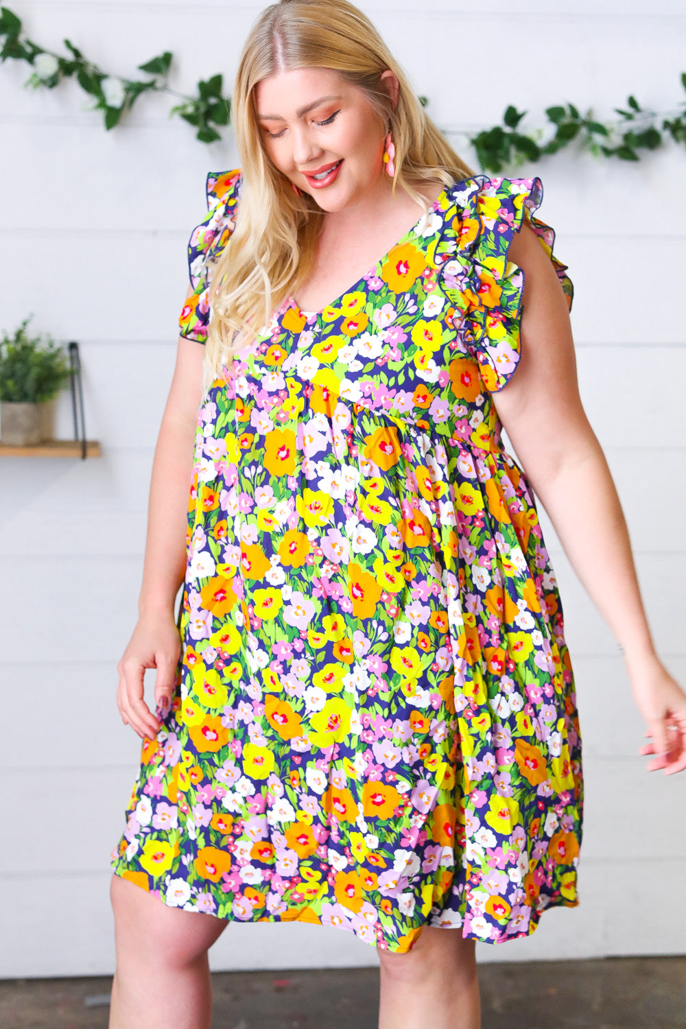 Yours Truly Babydoll Ruffle Dress