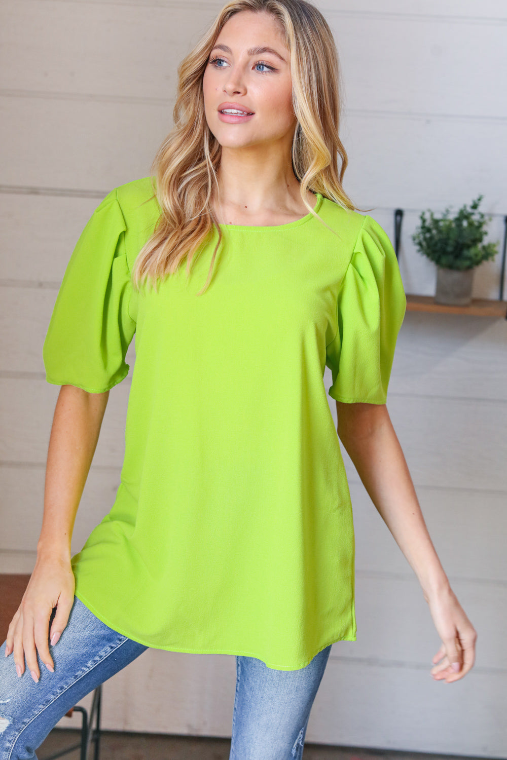 Mile A Minute Puff Sleeve Top - Atomic Wildflower
