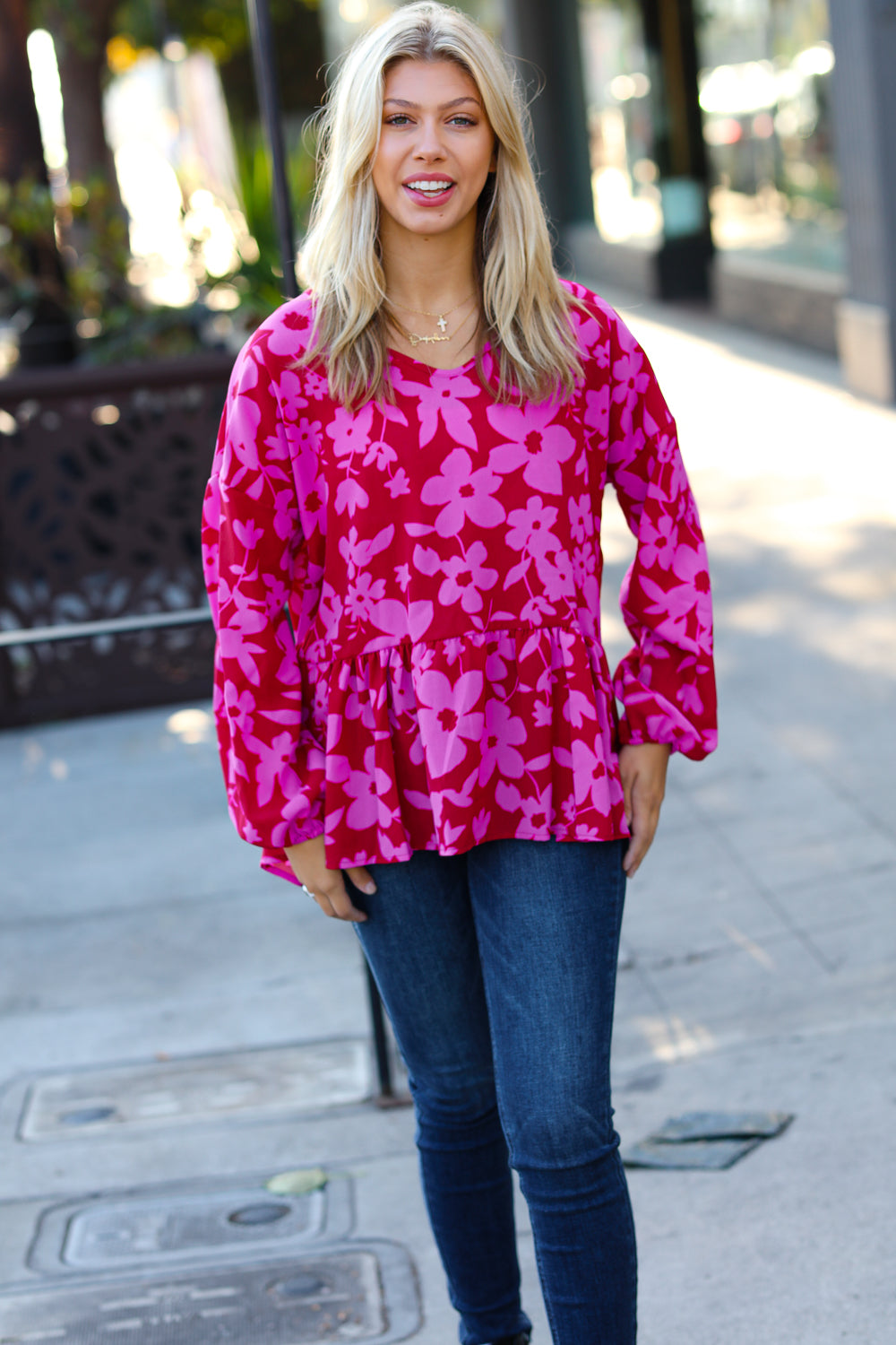 Diamond Life Floral Babydoll Top