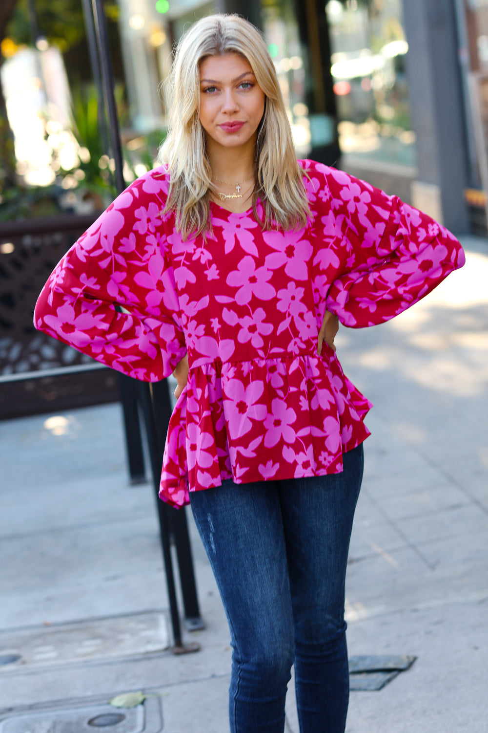 Diamond Life Floral Babydoll Top