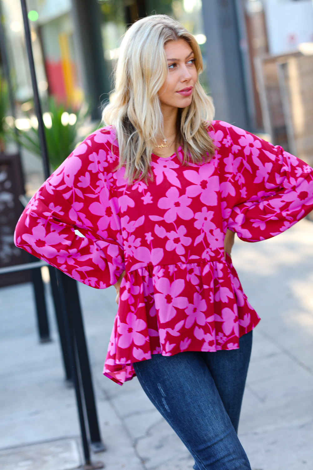 Diamond Life Floral Babydoll Top