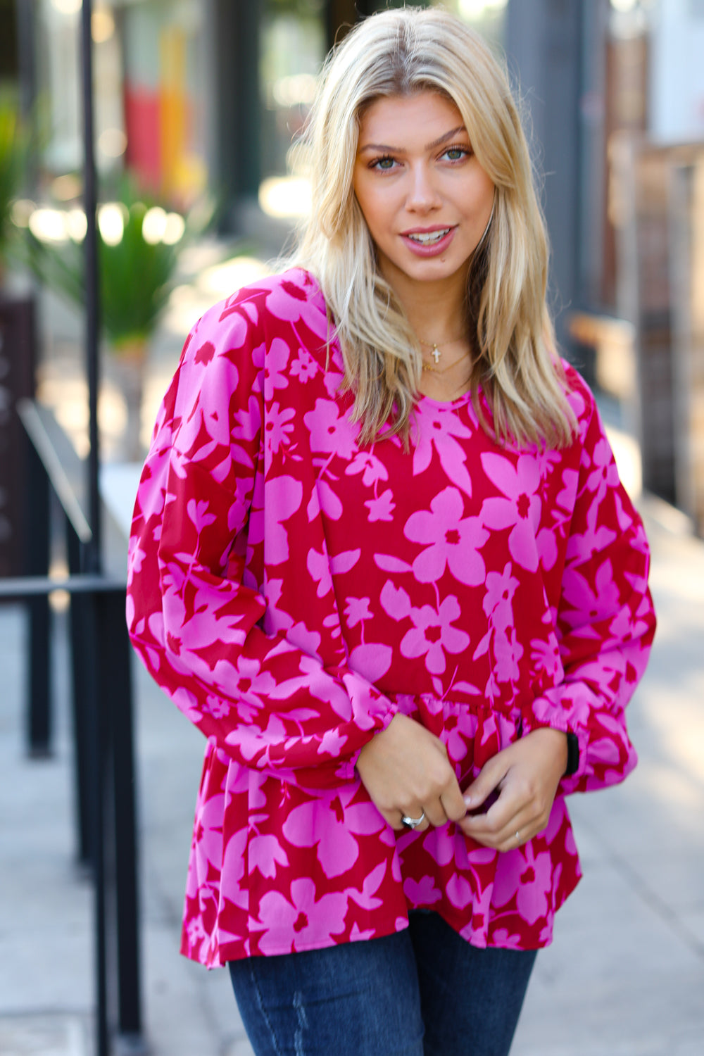Diamond Life Floral Babydoll Top